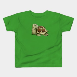 Funky Funny Tortoise Illustration Casual Cute Turtle Kids T-Shirt